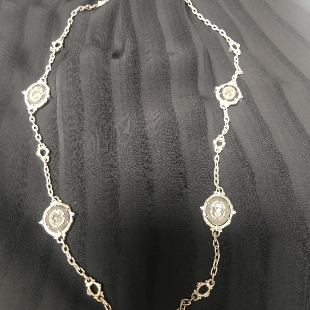 Judith Ripka necklace with oval stations